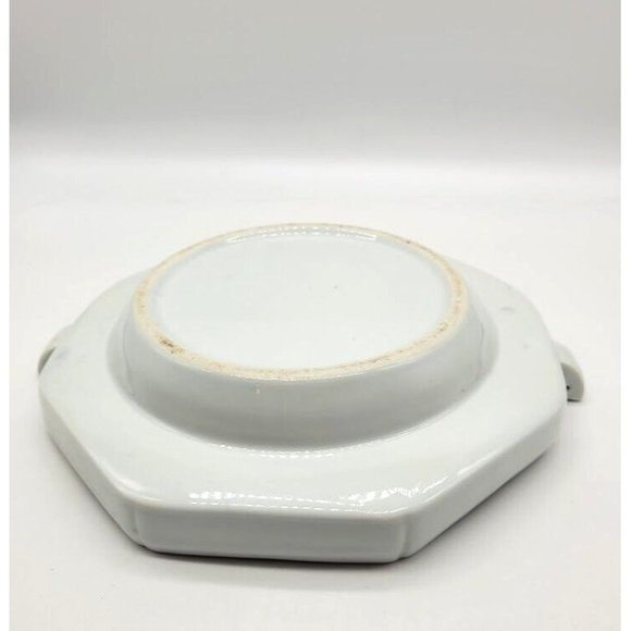 VTG Chinese Export Ware Blue Birds on Branch Warming Dish Entertaining Dinner - Picture 6 of 11